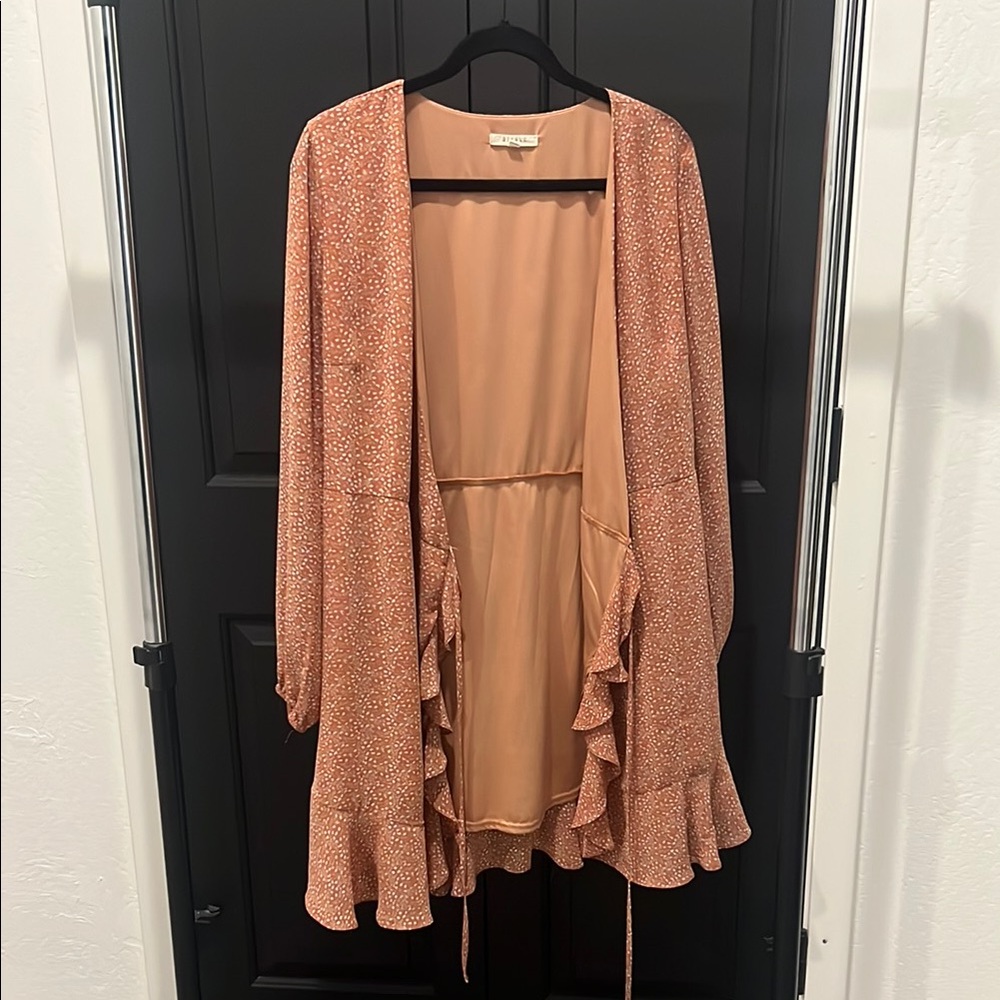 Elegant Peach Floral Dress